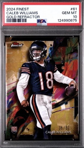 CALEB WILLIAMS - 2024 TOPPS FINEST GOLD RC /50 - PSA 10!