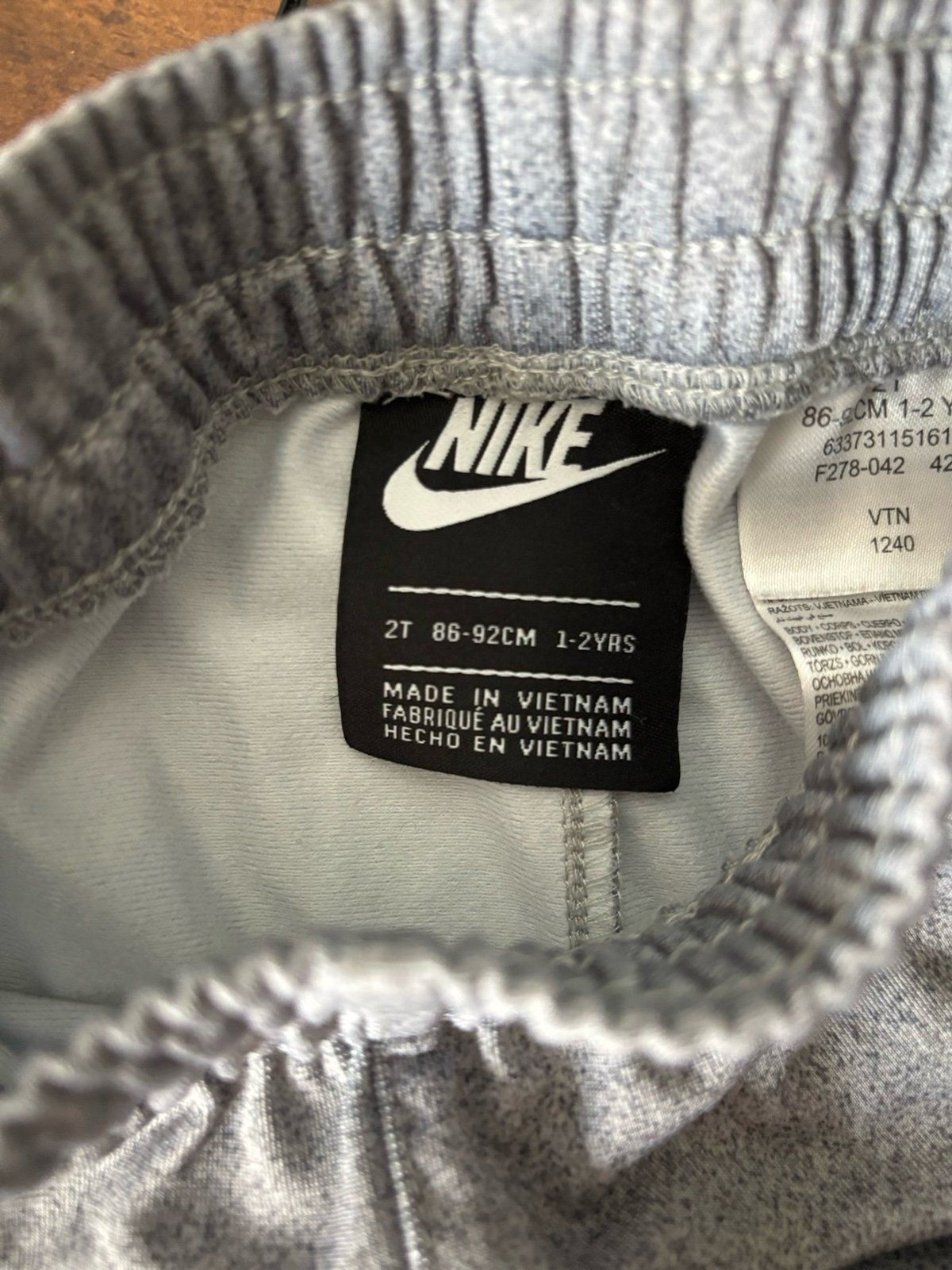 NIKE Boys 2 Piece Set Full Zip Jacket & Pants Size 2T Gray w/Blue