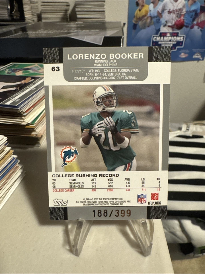 2007 Topps CoSigners Gold Laurence Maroney Lorenzo Booker #63 Red Changing Faces - Image 2 of 3