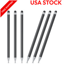 Stylus Pen for Touchscreen, 6 PCS Pencil 2-in-1 High Precision Black