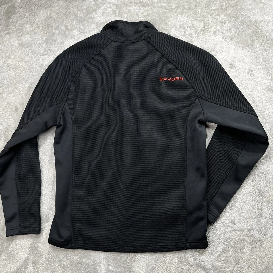 Spyder Core Sweater Long Sleeve Quarter Zip Double Knit Fleece Lined Black SZ M - Image 4 of 4