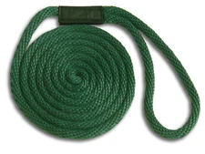 5/8" x 20' Solid Braid Nylon Dock Lines - Forest Green - Made in USA