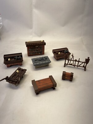 Vintage 1990 Original HEROQUEST 8 Piece Furniture Accessory Replacement Part Lot
