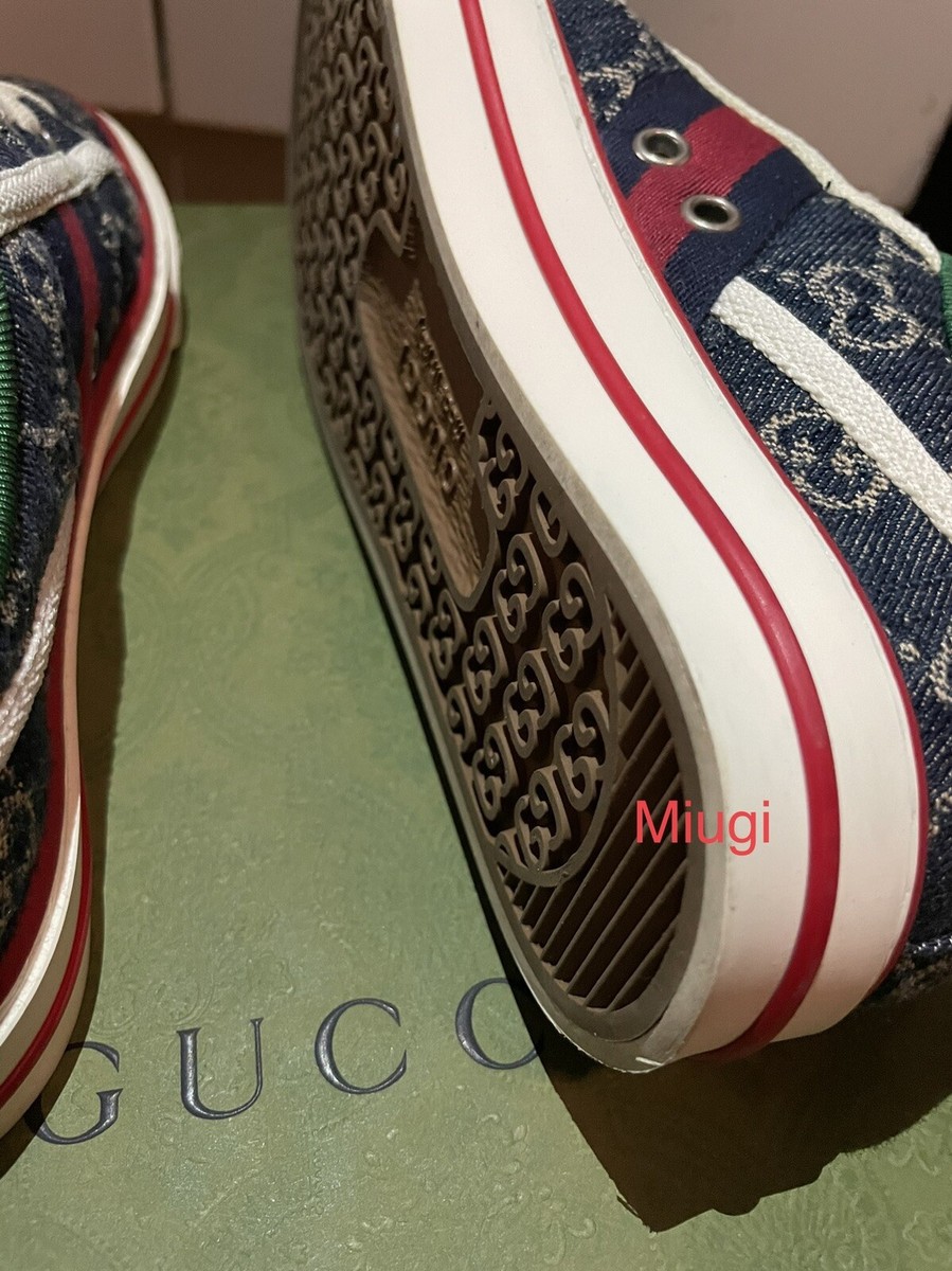 【77Collection Store】 Gucci Men's Low Cut Sneakers Tennis 1977 Canvas Multicolor