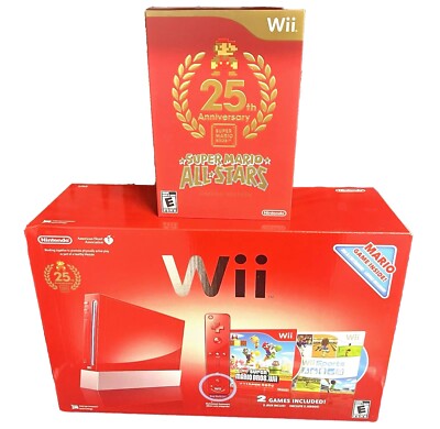 任天堂Wii 本体 25th anniversary Wii Console 25th Anniversary Super Mario Red System Bundle