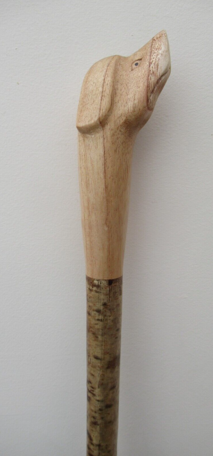 WOODEN CARVED DOG HEAD STICK Handle for Walking stick making eBay