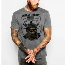 Military T-Shirt Army Navy Machine Gunner Sniper Paratrooper Veteran