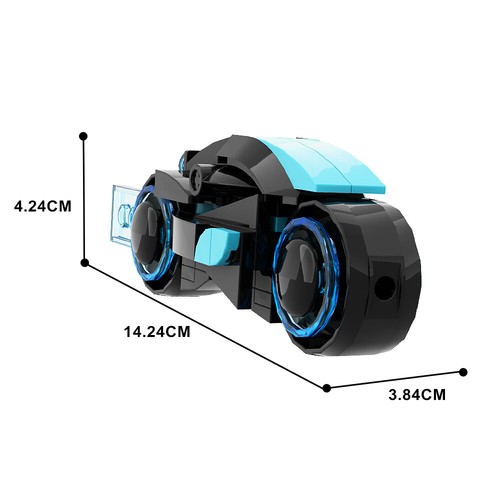 MOC Bausteine TRON Legacy Motorräder Fahrräder Modell 67 STCK. Technisches Spielzeug Ziegel - Bild 13 von 16