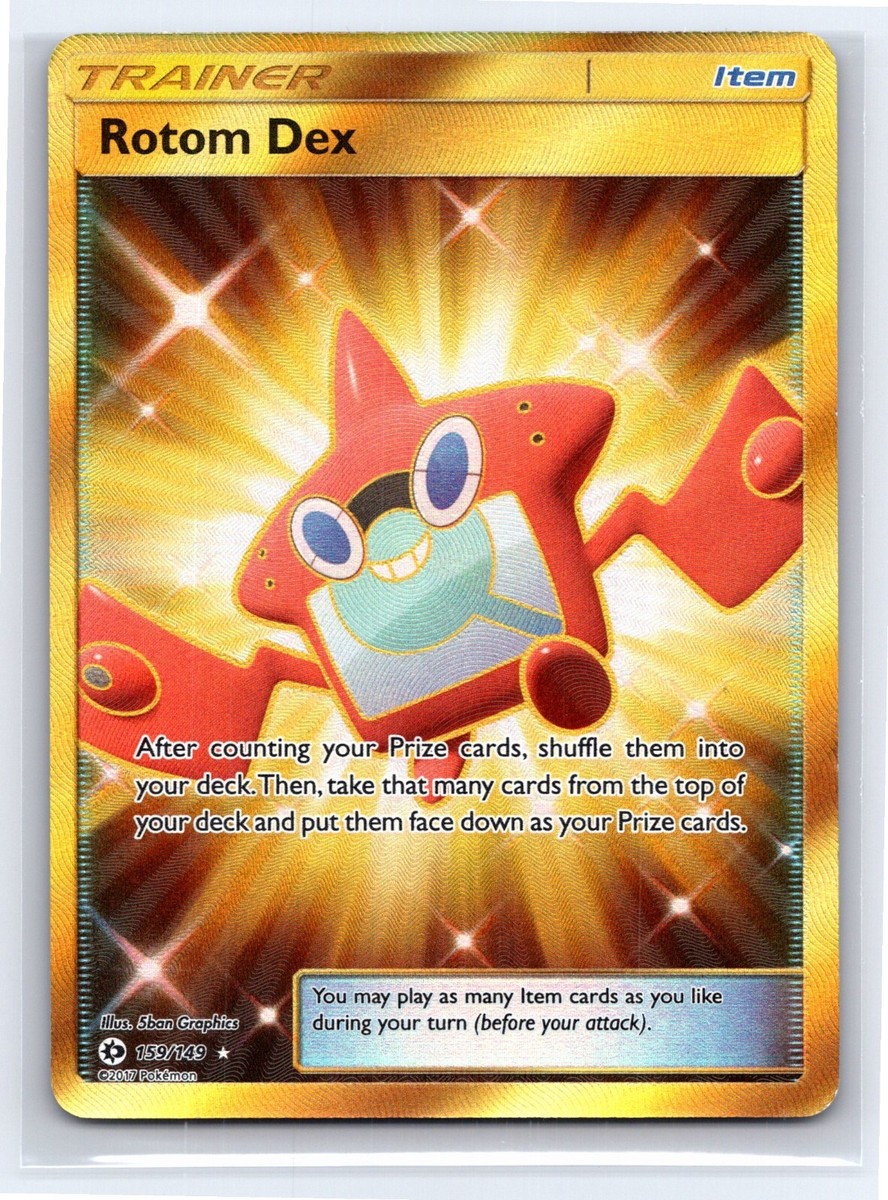 gold rotom dex pokemon card PSA 9 MINT Rotom Dex 159/149 Sun & Moon Base Gold Secret Rare Holo Pokmon  2017