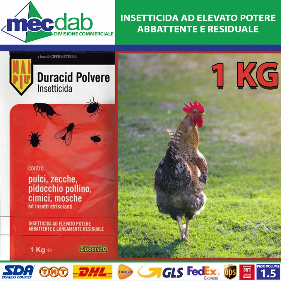 Duracid Insetticida Abbattente Residuale Mosche Pidocchi Zecche Pollino Zoodiaco