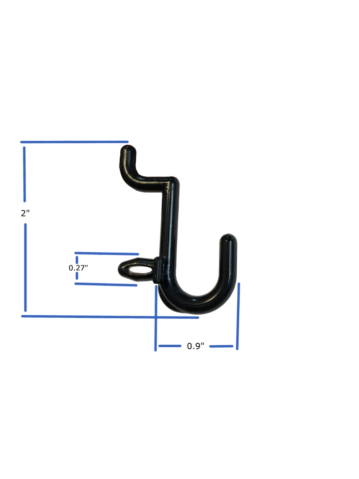 Ganchos de plástico para clavijas minúsculas ganchos en j para tableros de clavijas 100 piezas HECHO EN EE. UU. Foto 3 de 4