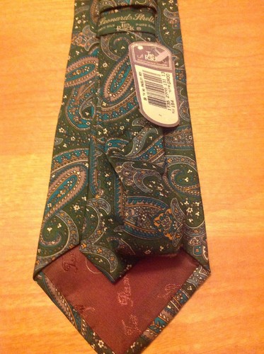 Vintage Leonardo Strelli Tie Rack Paisley Silk Tie Made in Italy New With Tags - Picture 5 of 8
