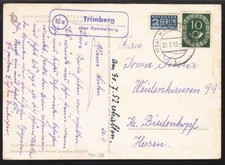 Poststellen II-Stempel 13a Trimberg über Hammelburg,1952/ Elfershausen,Kissingen