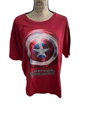DISNEY CAPTAIN AMERICA MARVEL RED GRAHIC TEE DISNEY Sz XL CLASSIC STYLE