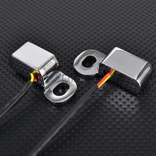 Motorcycle LED Mini Turn Signal Light Amber Handlebar Indicator For Harley Dyna - Picture 11 of 12