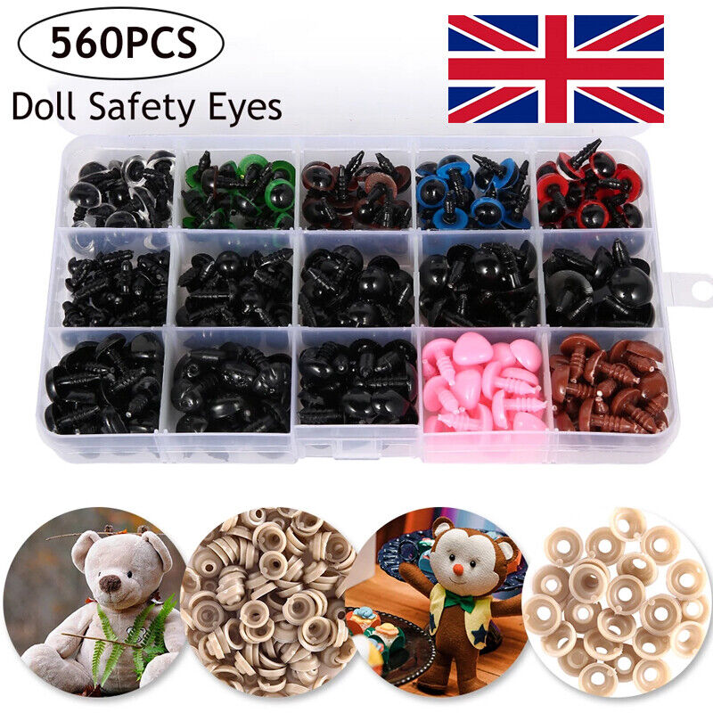 560Pcs Safety Eyes for Crochet Toys Doll Eyes and Noses Craft Teddy Bear Eyes Y