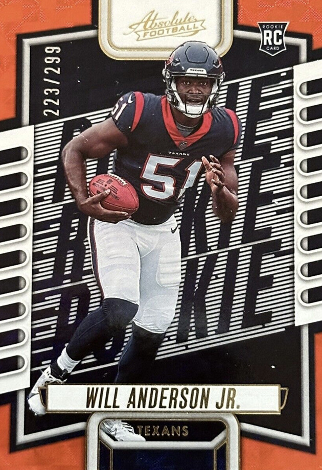 Will Anderson Jr. 2023 Panini Absolute RC #103 /299 orange