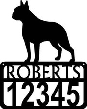 Boston Terrier Personalized Dog Sign with Name  House Numbers - Made in USA
