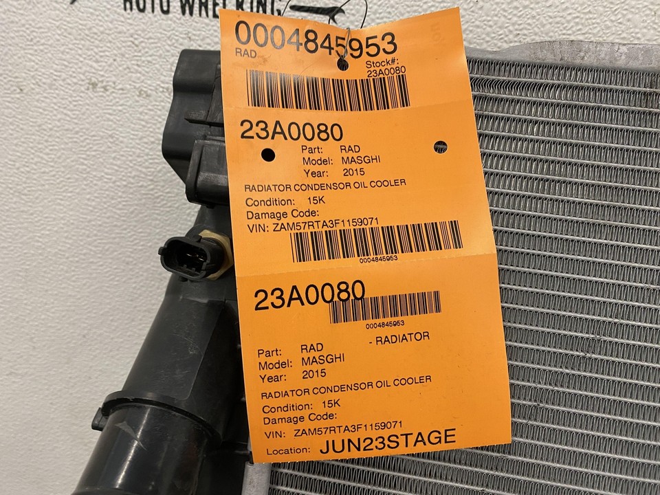 14-17 MASERATI GHIBLI RADIATOR CONDENSOR OIL COOLER | eBay