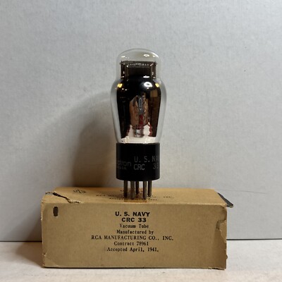 Pair Of Closely Date Matched 33 RCA  TUBE CRC 33 NAVY BC-222 SIGNAL CORPS VT-33