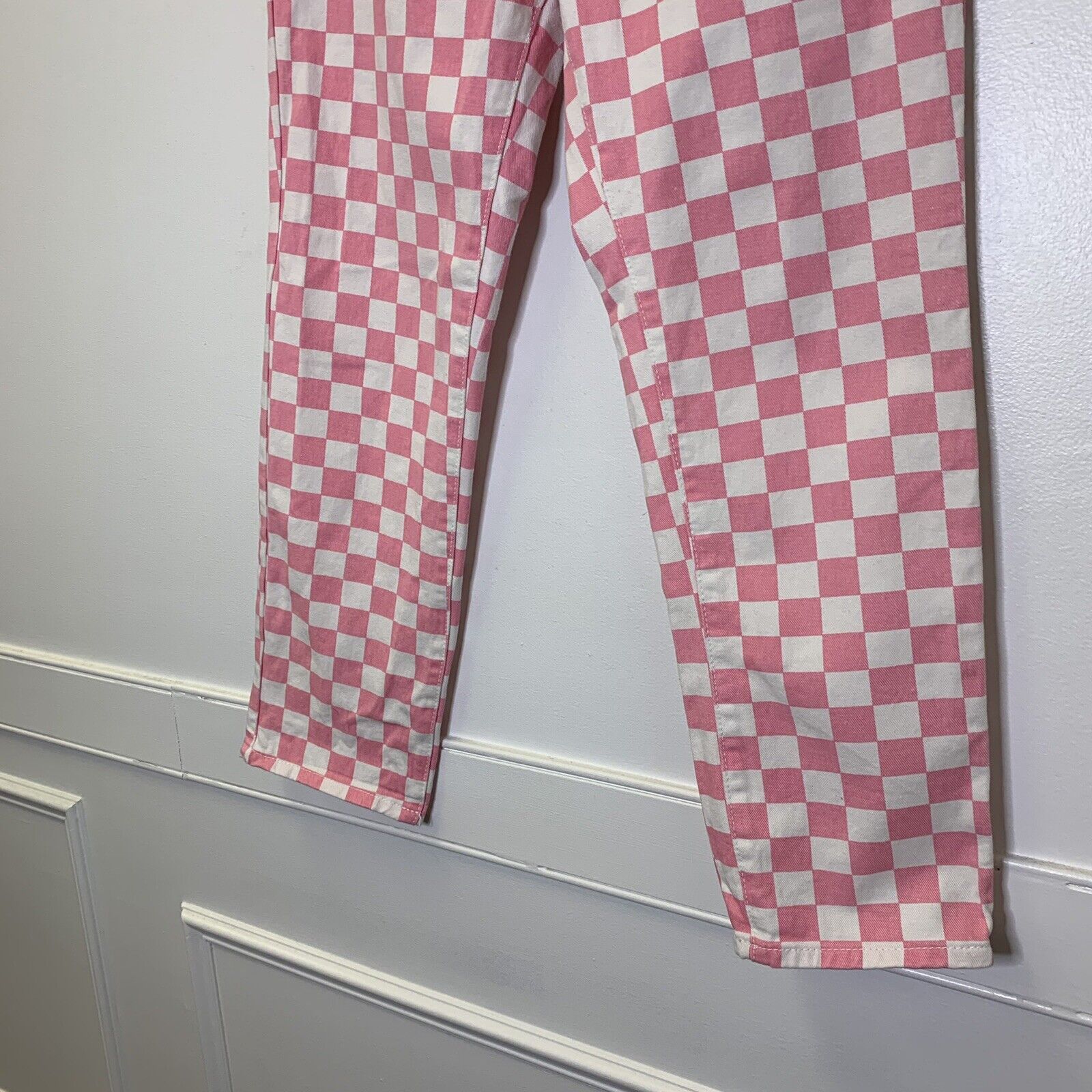 Womans Jeans Size 13 L Pink Checkered Jean Americ… - image 4
