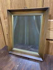 Vintage Wood Framed Mirror Shaving Vanity Mirror 17 5/8” x 14 5/8”