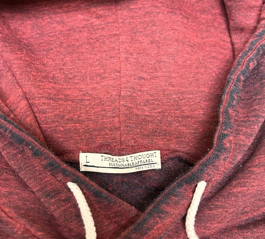 Sudadera con Capucha Threads 4 Thinght Clásica Para Hombre Grande Roja Negra Suave Búfalo Foto 4 de 4
