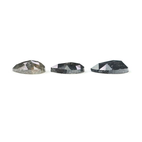 Diamante natural suelto en forma de pera 0,93 quilates 5,25 mm sal y pimienta diamante LQ1998 - Imagen 7 de 8