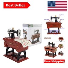 Battery-Powered Vintage Mini Sewing Machine Music Box   Perfect Keepsake Gift