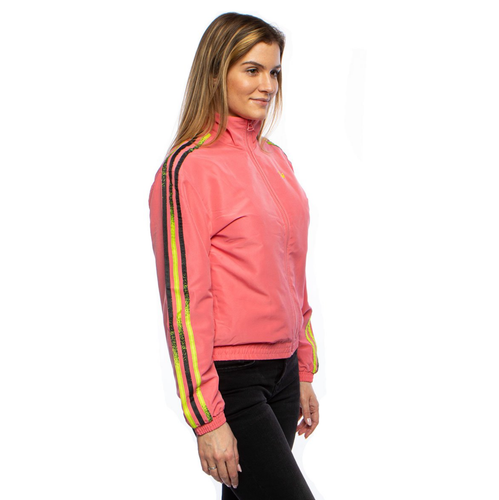 $80 Adidas Womens S Fakten Hazy Rose Acid Stripe Zip Track Top Jacket GN4395  New | eBay