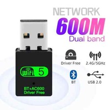 Chiavetta Adattatore WiFi 600Mbps Dual Band 2.4G/5GHz USB Bluetooth 5.0