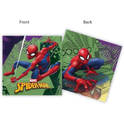 Marvel Spider-Man Motto Party bedruckt Einweg Papier Mittagessen Servietten 20er Pack