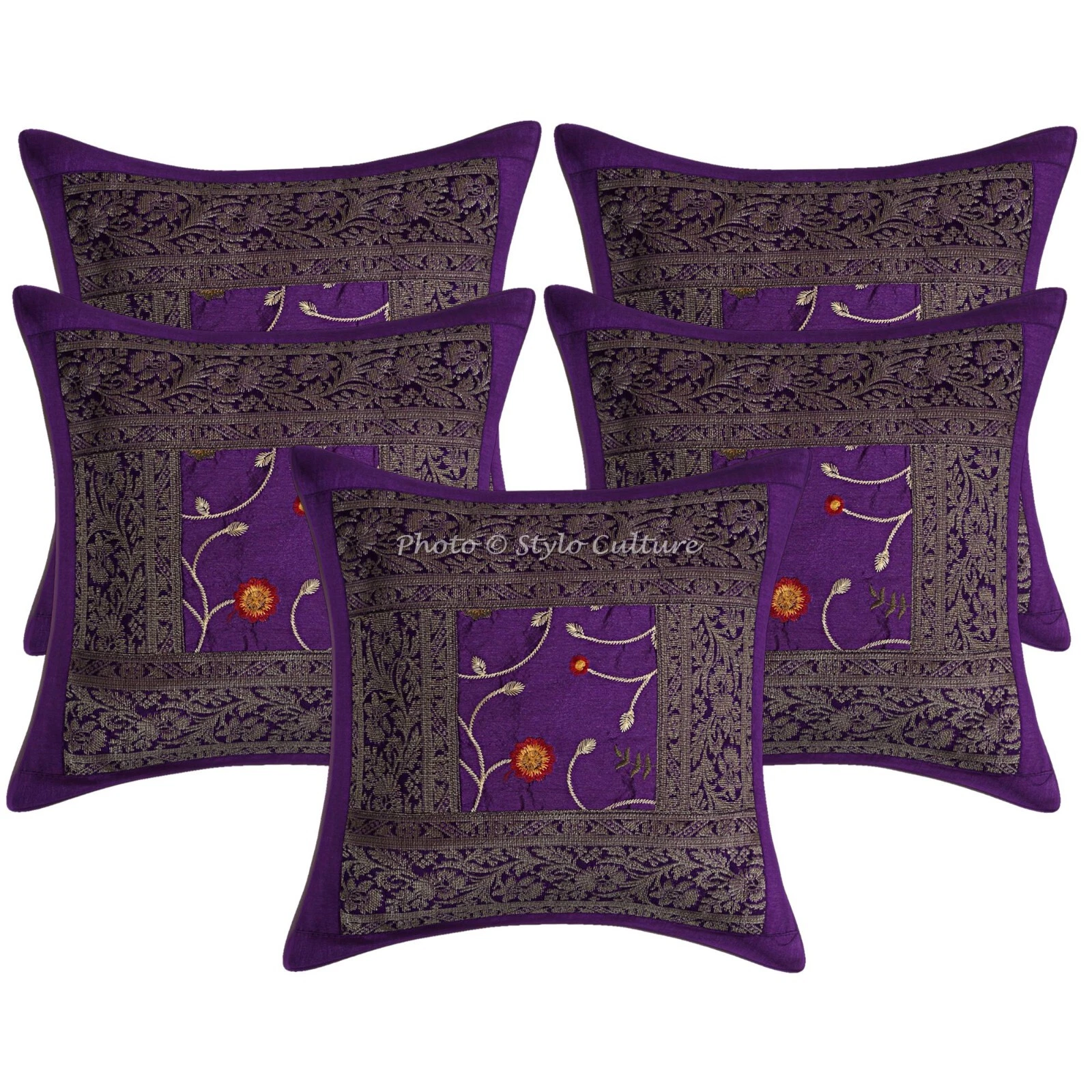 Embroidered Cushion Cover Boho Throw Pillow Case Hippie Gypsy Home Decor