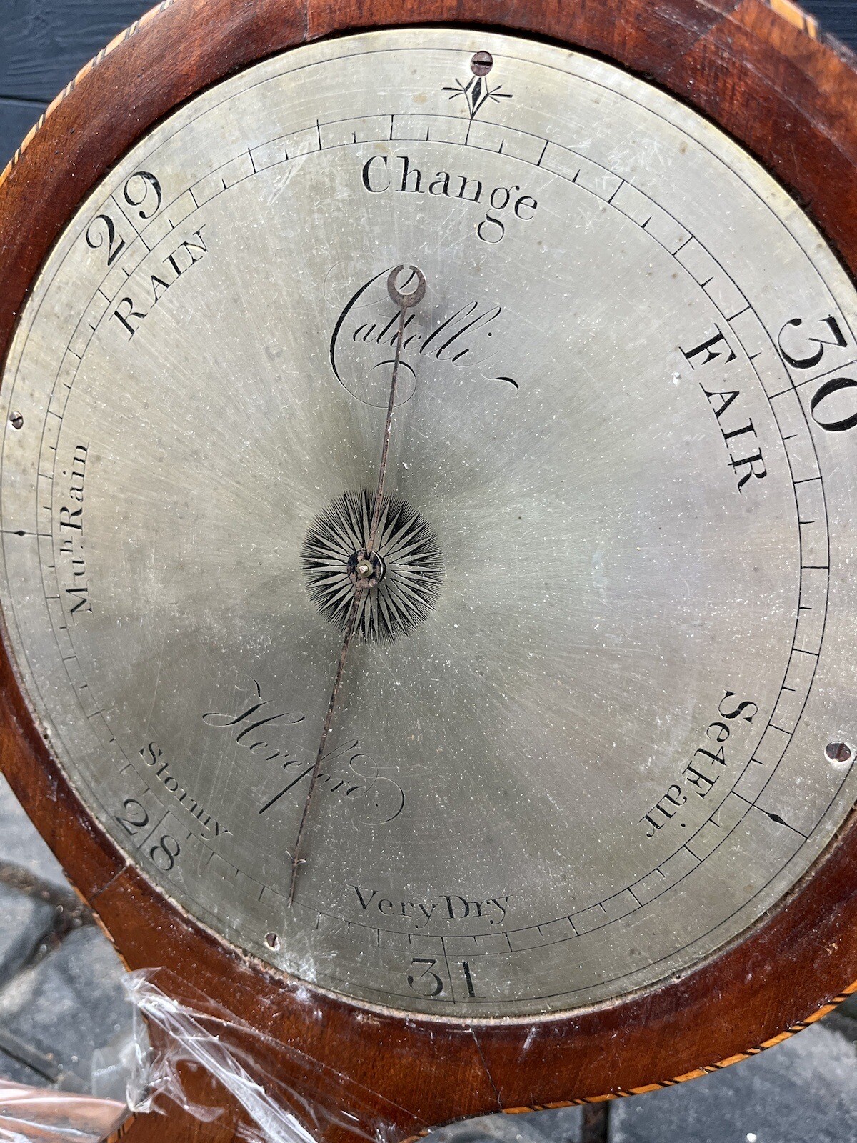 Project Antique Vintage Wooden Barometer Thermometer Hereford Spares Or