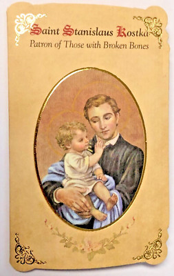 Saint Stanislaus Kostka(Patron of Broken Bones) Prayer Card+Medal, New #PCM-28