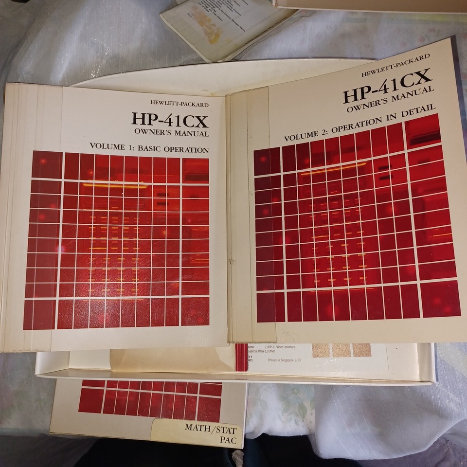 Vintage HP-41CX Scientific Calculator + Math/Stat Pac WORKING TESTED ...