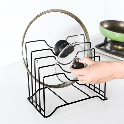 Pot Lid Rack Iron Kitchen Cutting Board Storage Rack Multifunctional Dish Plate - Bild 3 von 12
