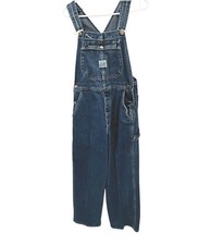 Vintage Lee Mens Loose Fit Denim Bib Overalls Dark Wash Farmer Large