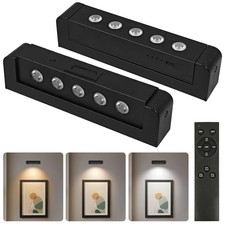 2X Wireless Picture Lights Wall LED Art Battery-Power Wall Light LED Spotlights