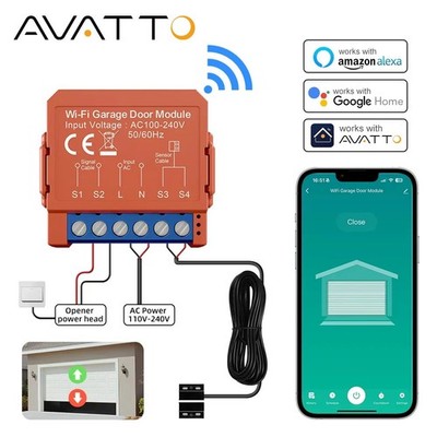 Tuya Wifi Garagentoröffner Smart App Fernbedienung Sprachsteuerung Tor Türschalter Mod