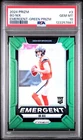 2024 Panini Prizm - Emergent Bo Nix #3 Green Prizm (RC) Rookie GEM MINT 10