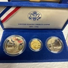 1986 3-Coin Commemorative Statue of Liberty Proof Set, Gold $5, Silver $1, 1/2 D