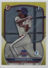 2023 Bowman 1st Edition Yellow Foil 36/75 Emaarion Boyd #BPPF-128 02u3