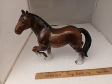 Vintage Clydesdale Hard Plastic Toy Horse Marked Hong Kong 3165