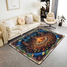 Woodland Area Rug 5x7 for Kids Boys Girls Tree Stump Decorative Carpet Cartoo...