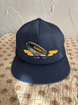 Vintage Good Year Tires RARE BLIMP TOUR Hat Snapback Adults Blue Cotton 80s 90s