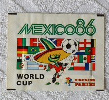 #1 Panini Sticker T&uuml;te Fussball WM MEXICO 86 *unge&ouml;ffnet* PACKET BUSTINA