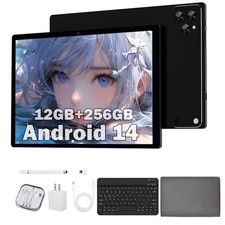 10.1" Android 14 Tablet 12GB 256GB HD Touchscreen Octa-core Processor Wi-Fi 5G