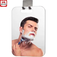 Fogless Shower Mirror Anti Fog Shaving Wall Hanging Mirror W/ Shaver Hook New