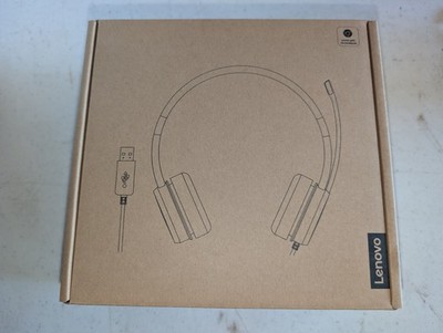 Lenovo 100 Stereo USB Headset L09 Wired Over-Ear Microphone PC Mac Zoom Teams